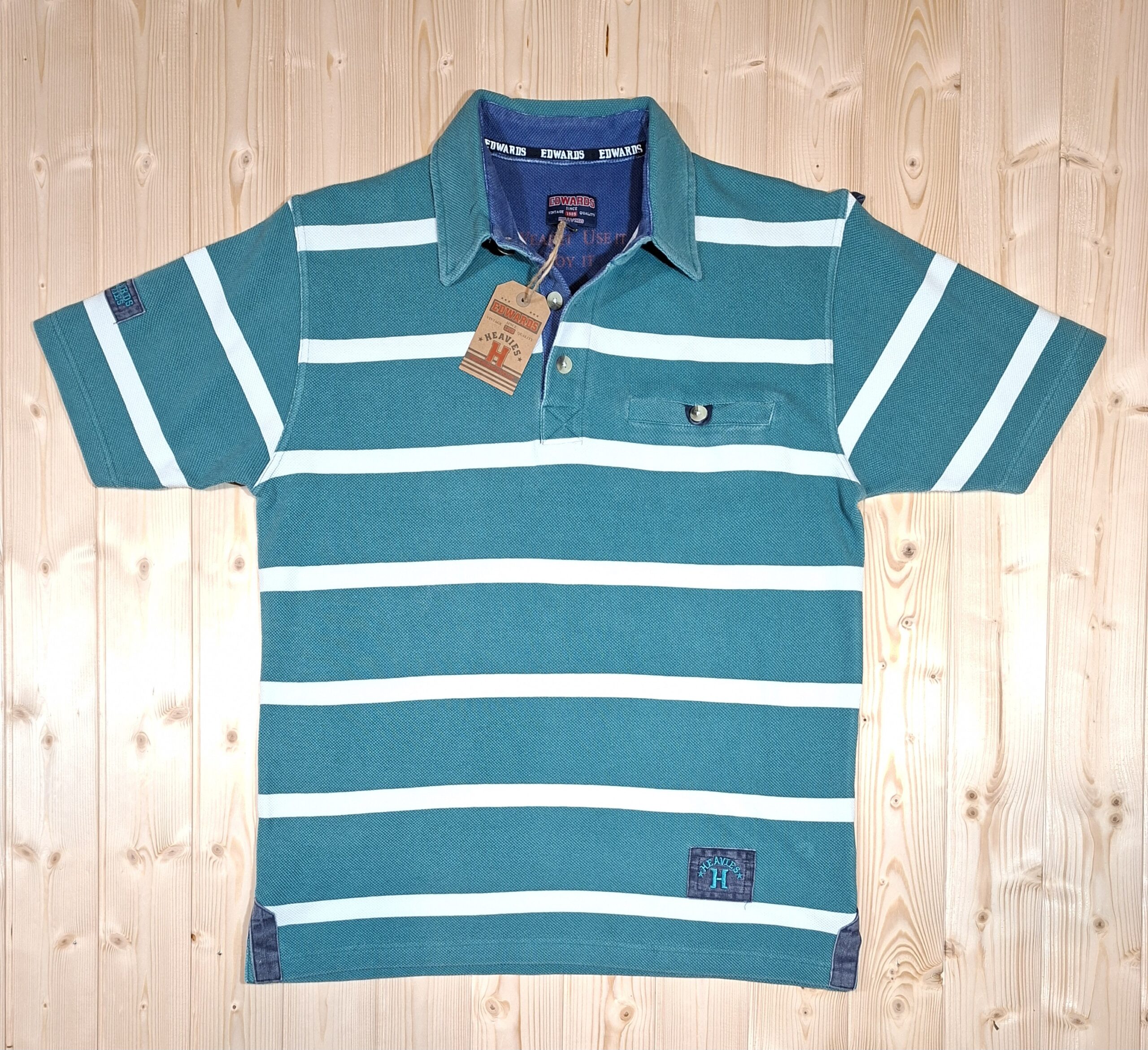 Short Sleeved Striped Piqué Polo with Pocket - Image 8