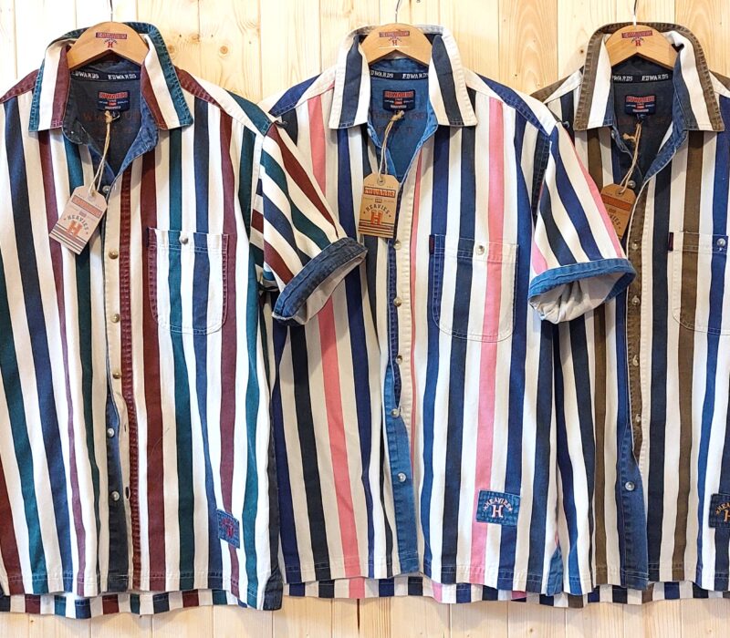 Short Sleeve Stripe Cotton Twill Shirt