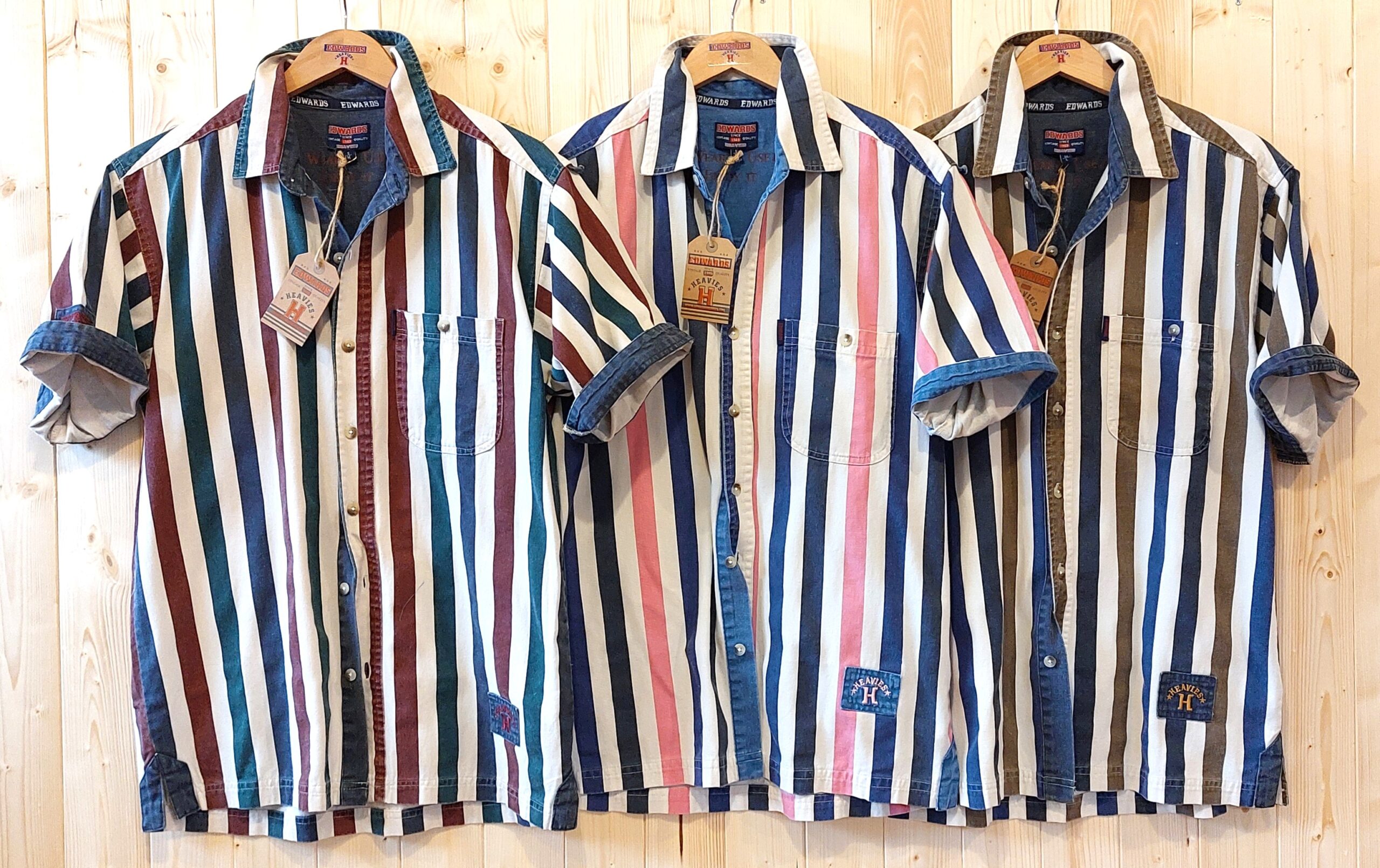 Short Sleeve Stripe Cotton Twill Shirt