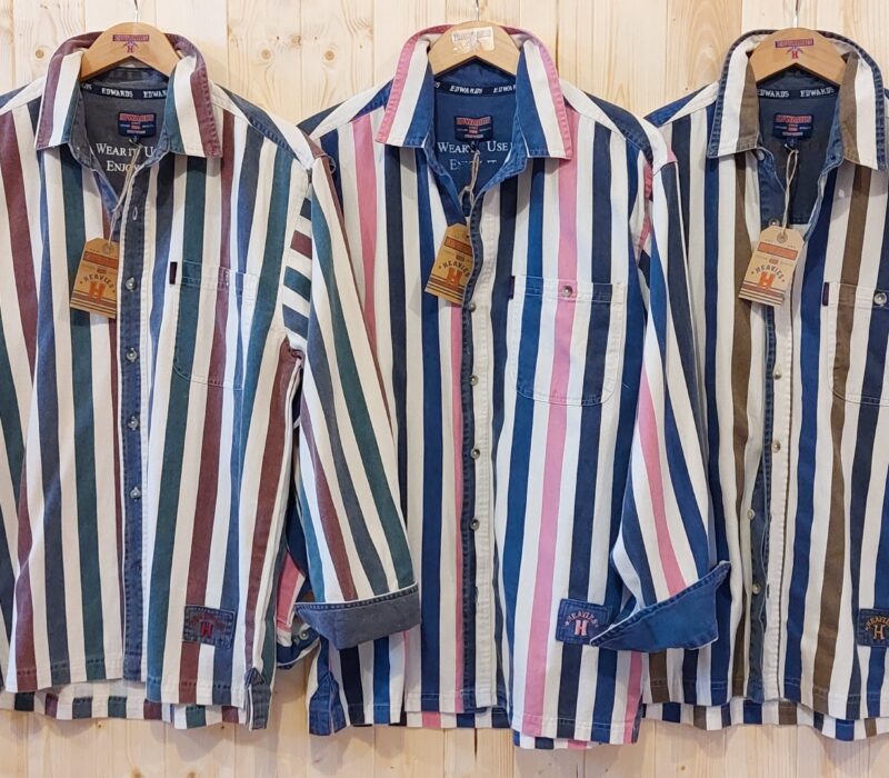 Long Sleeve Stripe Cotton Twill Shirt